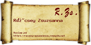 Récsey Zsuzsanna névjegykártya